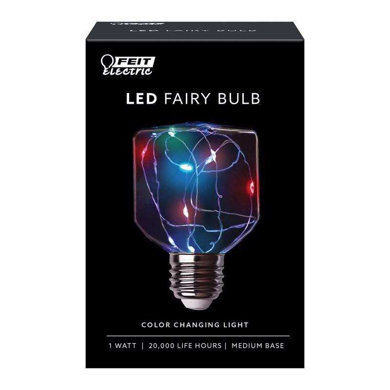 Feit Square E26 (Medium) LED Bulb Multi-Colored 1 Watt Equivalence