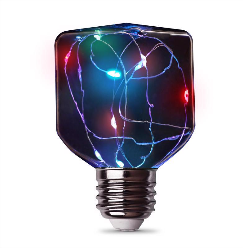 Feit Square E26 (Medium) LED Bulb Multi-Colored 1 Watt Equivalence