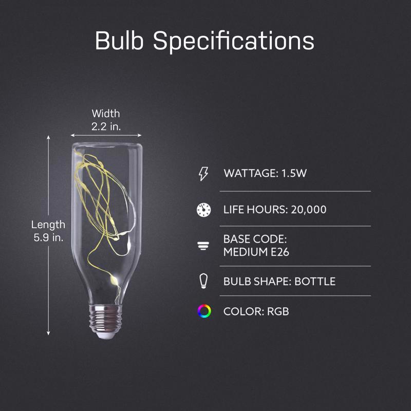 Feit Bottle E26 (Medium) LED Bulb Multi-Colored 11 Watt Equivalence