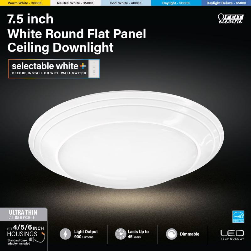 Feit White 7.6 in. W LED Disklight Retrofit Kit 12 W