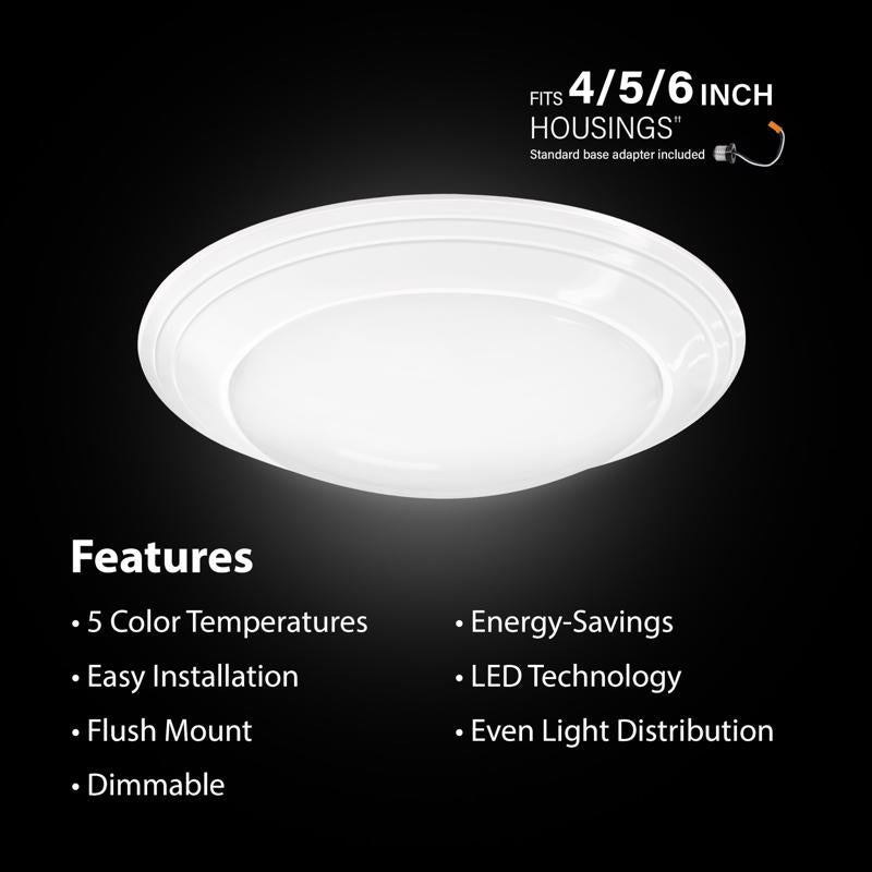 Feit White 7.6 in. W LED Disklight Retrofit Kit 12 W