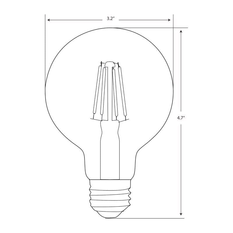 Feit G25 E26 (Medium) Filament LED Bulb Smoke Daylight 40 Watt Equivalence