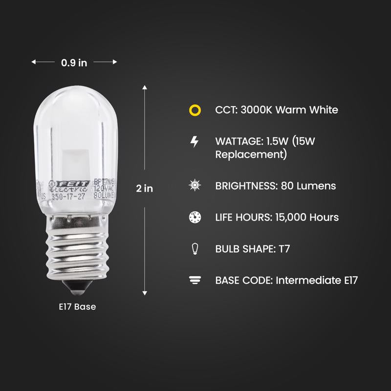 Feit T7 E17 (Intermediate) LED Bulb Warm White 15 Watt Equivalence