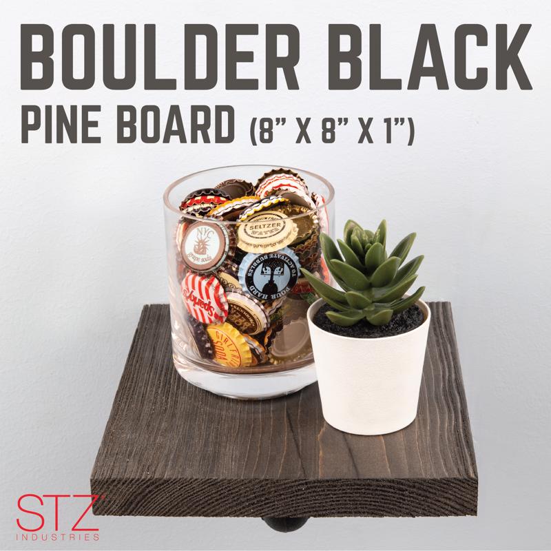 8 in. W X 8 in. D Black Wood Boulder Shelf Kit