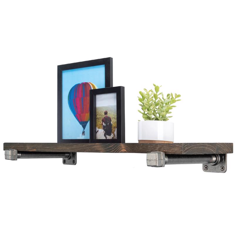 24 in. W X 24 in. D Black Wood Boulder Shelf Kit