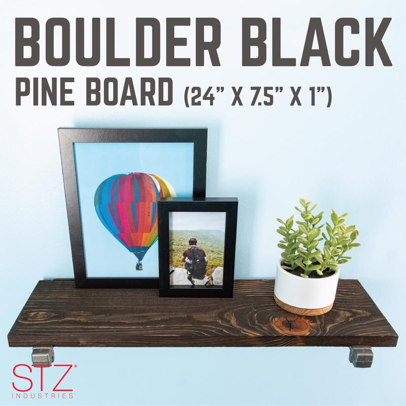 24 in. W X 24 in. D Black Wood Boulder Shelf Kit