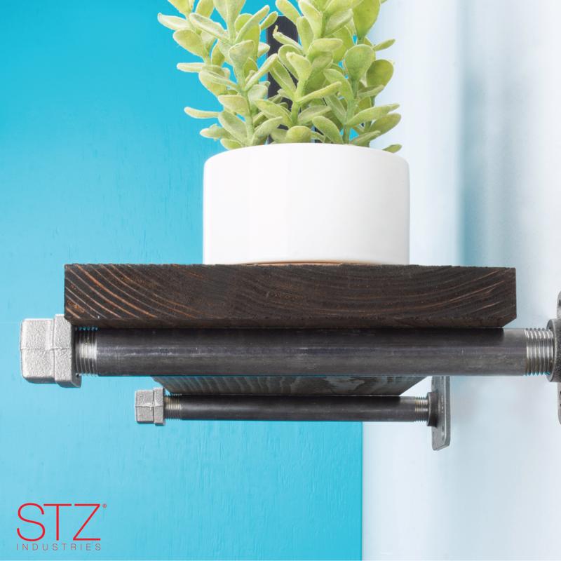 24 in. W X 24 in. D Black Wood Boulder Shelf Kit