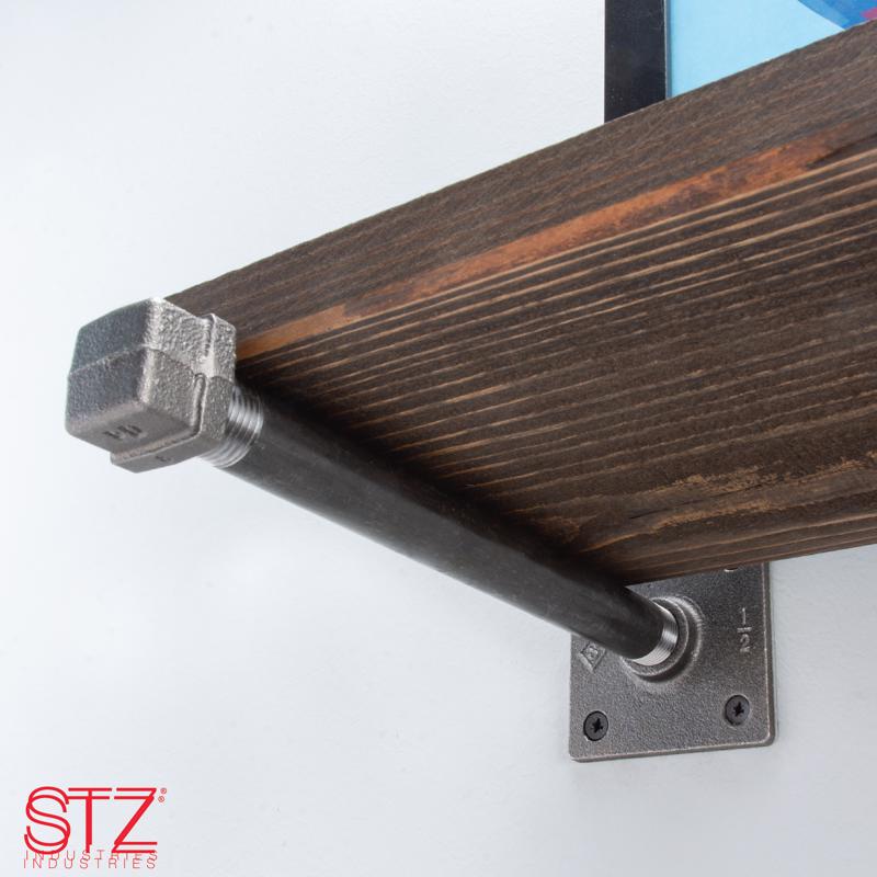24 in. W X 24 in. D Black Wood Boulder Shelf Kit