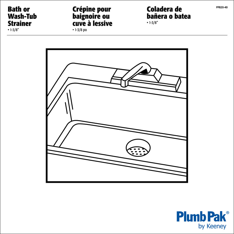 Plumb Pak Keeney 1-3/8 in. D Chrome Silver Metal Strainer Basket