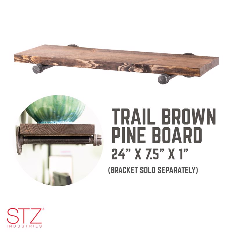 7-1/4 in. W X 24 in. D Brown Wood Shelf