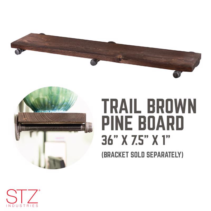 7-1/4 in. W X 36 in. D Brown Wood Shelf