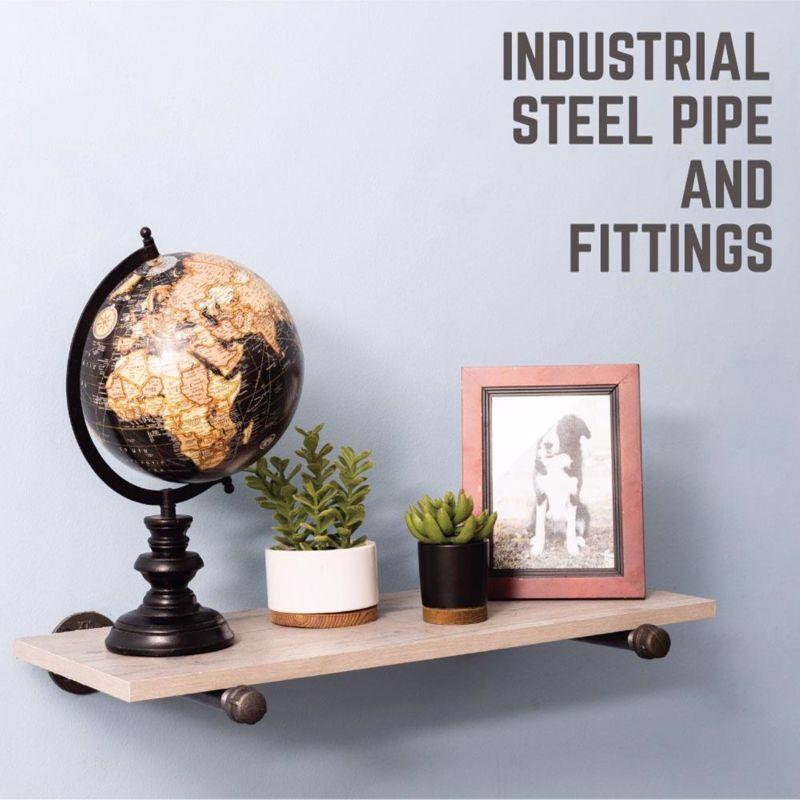 STZ Industries Black Steel Shelf Bracket 8 in. L