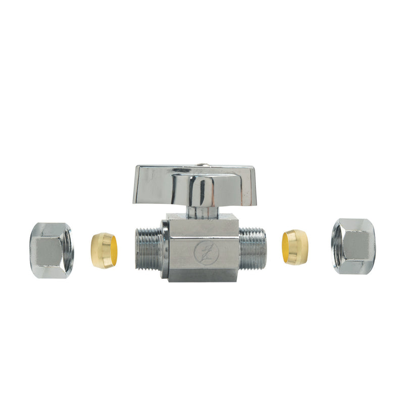BrassCraft 3/8 in. Brass Compression Ball Valve Quarter-Turn Lever For Potable Water