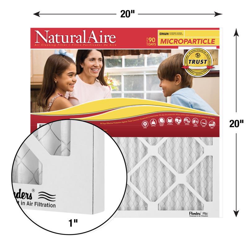 NaturalAire 20 in. W X 20 in. H X 1 in. Synthetic 10 MERV Pleated Microparticle Air Filter