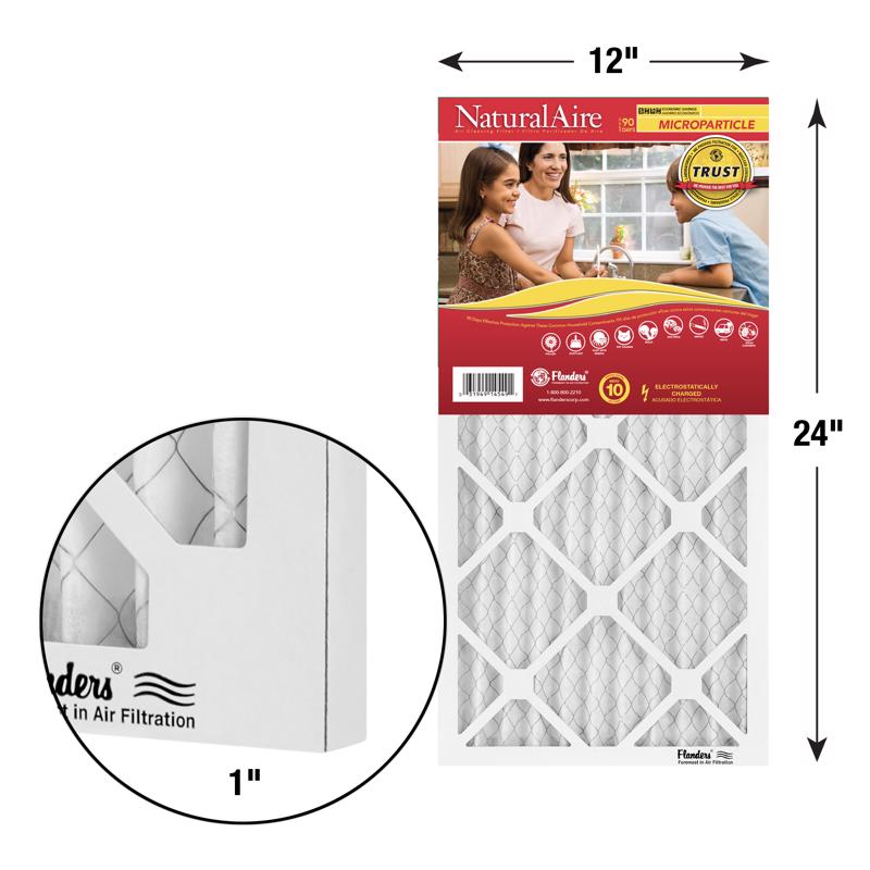NaturalAire 12 in. W X 24 in. H X 1 in. Synthetic 10 MERV Pleated Microparticle Air Filter