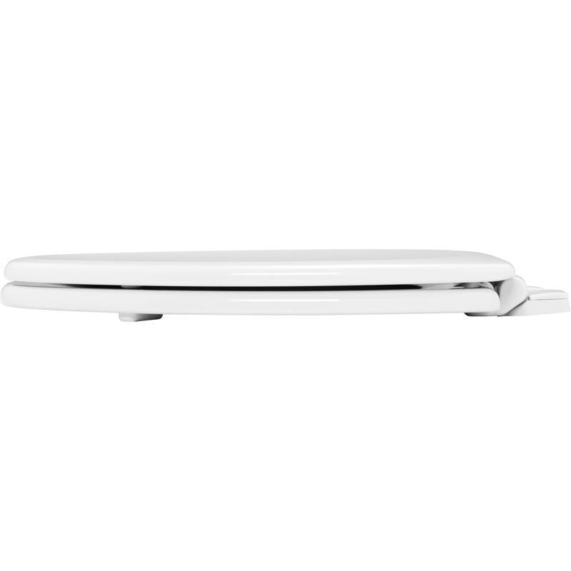 Mayfair by Bemis Lannon Slow Close Elongated White Enameled Wood Toilet Seat