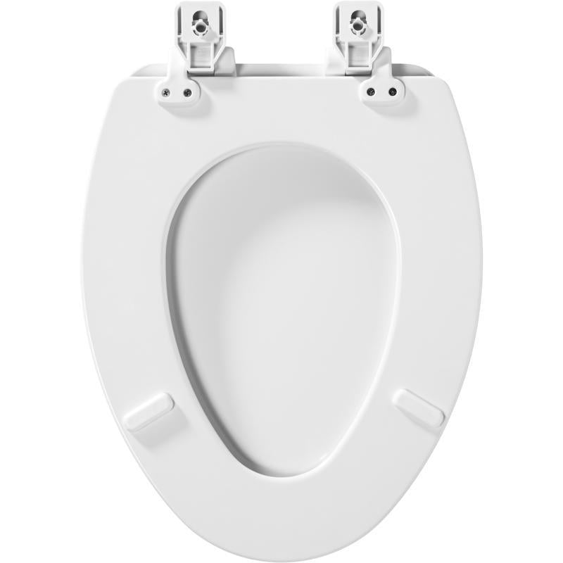 Mayfair by Bemis Lannon Slow Close Elongated White Enameled Wood Toilet Seat