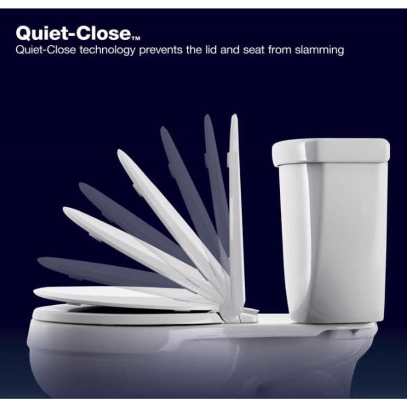 Kohler Cachet Slow Close Round White Plastic Toilet Seat
