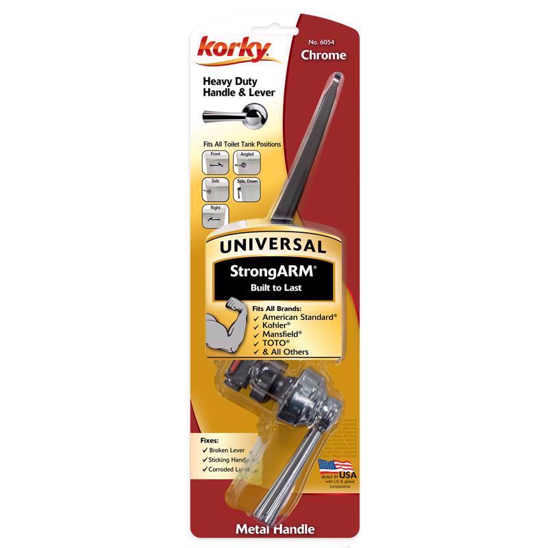 Korky StrongARM Flush Lever Chrome Metal For Universal