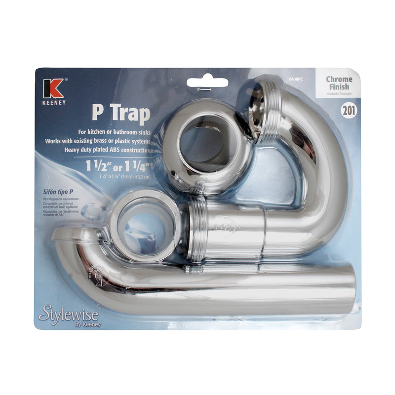 Keeney 1-1/2 in. D X 10-3/4 in. L Plastic P-Trap