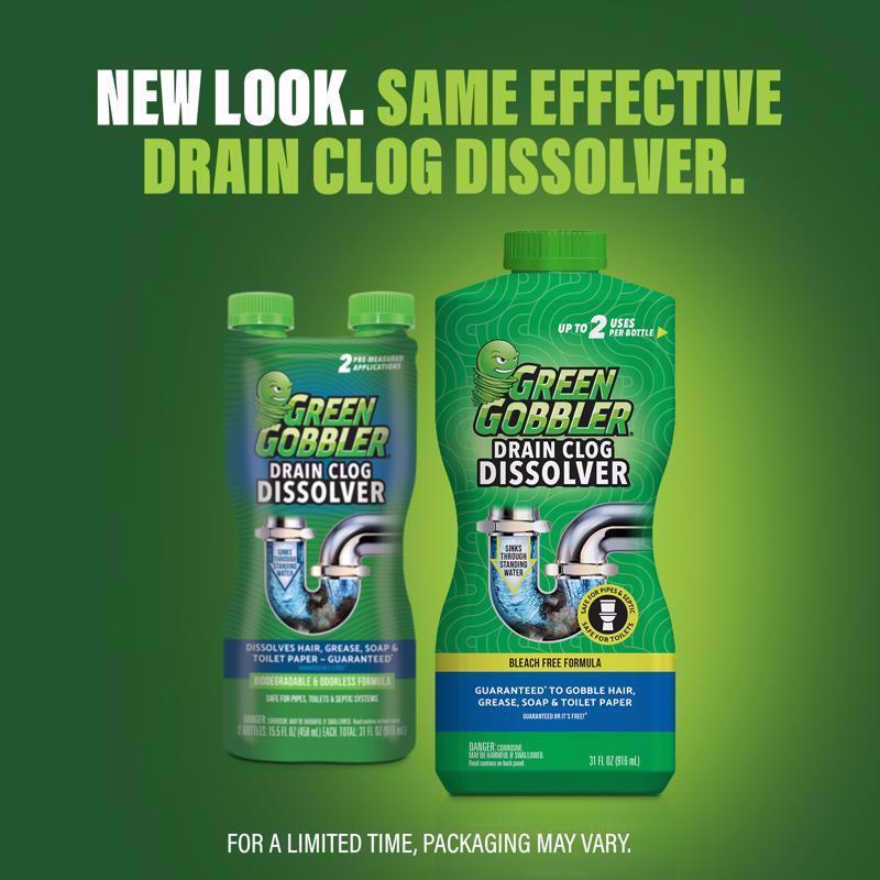 Green Gobbler Liquid Drain Clog Remover 31 oz