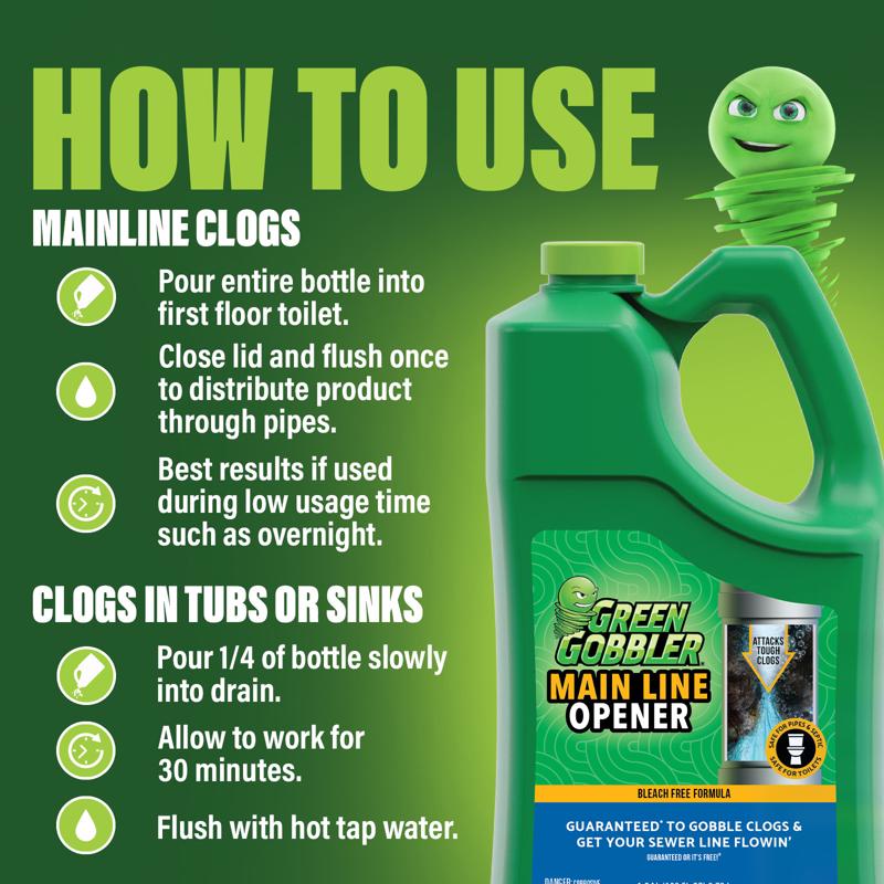 Green Gobbler Liquid Main Line Cleaner 128 oz