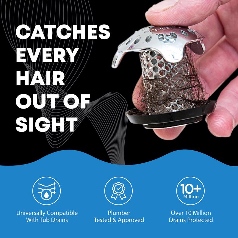 TubShroom Ultra Edition 1.5 in. Chrome Stainless Steel Hair Catcher