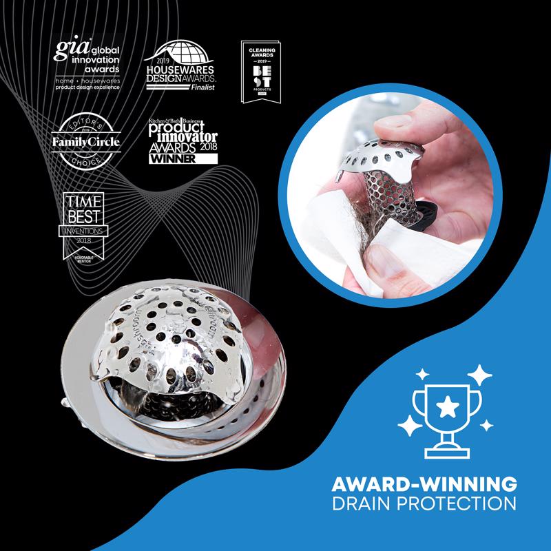 TubShroom Ultra Edition 1.5 in. Chrome Stainless Steel Hair Catcher