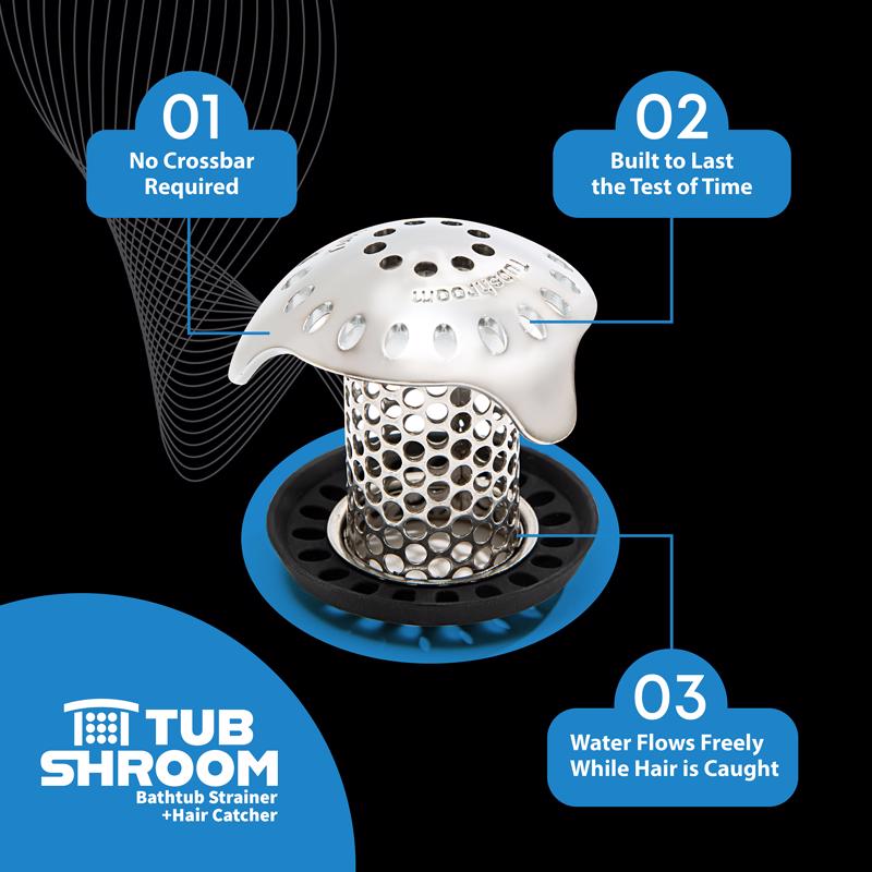 TubShroom Ultra Edition 1.5 in. Chrome Stainless Steel Hair Catcher
