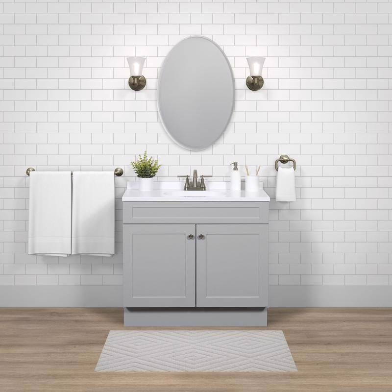 Zenna Home Single Gray Bathroom Vanity 36 in. W X 18 in. D X 35 in. H