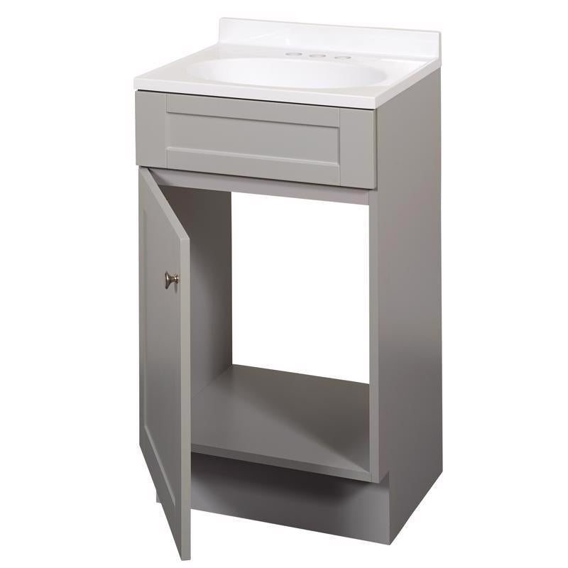 Zenna Home Single Gray Bathroom Vanity 18 in. W X 16 in. D X 35 in. H