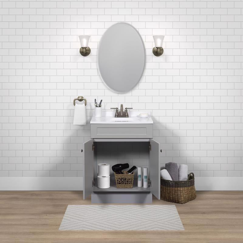 Zenna Home Single Gray Bathroom Vanity 24 in. W X 18 in. D X 35 in. H
