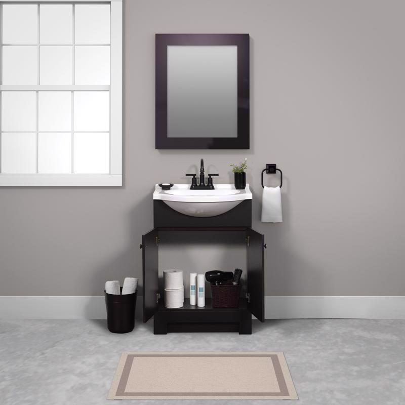 Zenna Home Single Espresso Bathroom Vanity 24 in. W X 16 in. D X 35.5 in. H