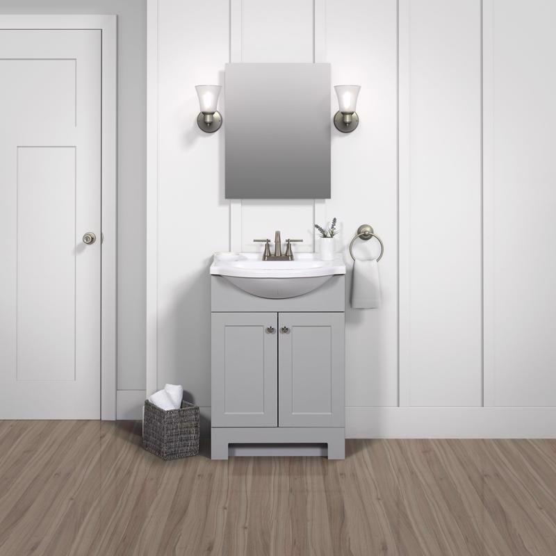 Zenna Home Single Gray Bathroom Vanity 24 in. W X 16 in. D X 35.5 in. H