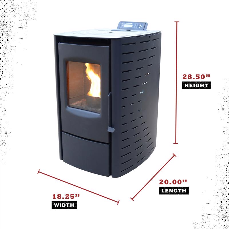 Cleveland Iron Works EPA Certified 800 sq ft Wood Pellet Stove 18 lb. cap. Hopper