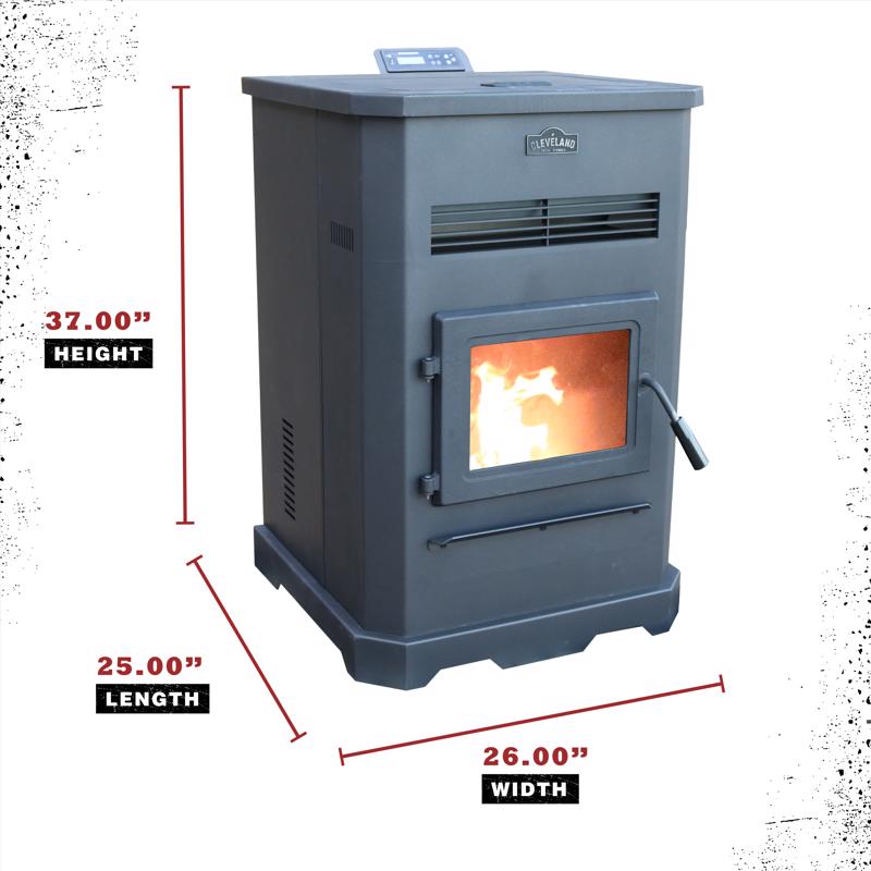 Cleveland Iron Works EPA Certified 2500 sq ft Wood Pellet Stove 130 lb. cap. Hopper
