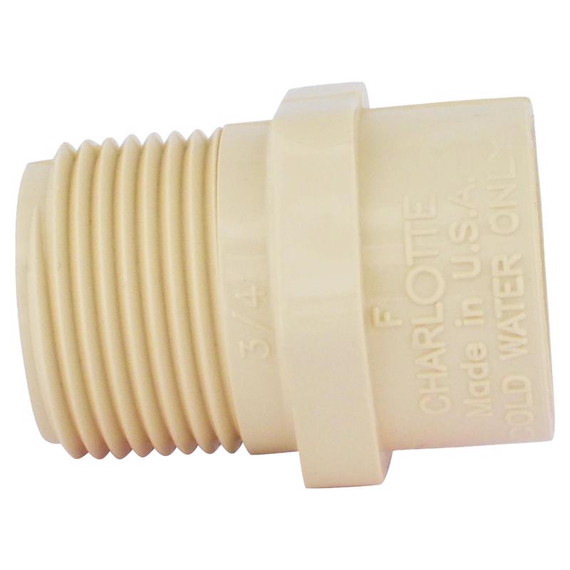 Charlotte Pipe FlowGuard Schedule 40 3/4 in. Socket X 3/4 in. D MNPT CPVC Adapter