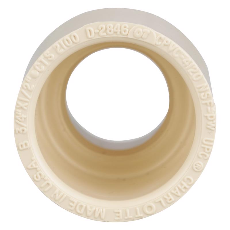 Charlotte Pipe FlowGuard SDR 11 3/4 in. Socket X 1/2 in. D Socket CPVC Reducing Coupling