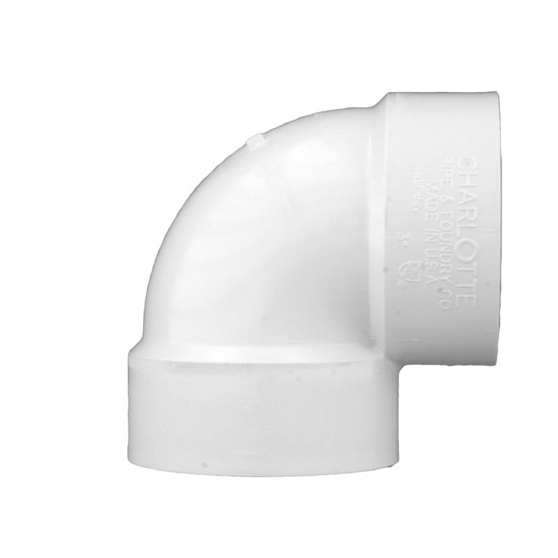Charlotte Pipe Schedule 40 1-1/2 in. Hub X 1-1/2 in. D Hub PVC Elbow