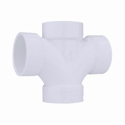 Charlotte Pipe Schedule 40 1-1/2 in. Hub X 1-1/2 in. D Hub PVC Double Sanitary Tee