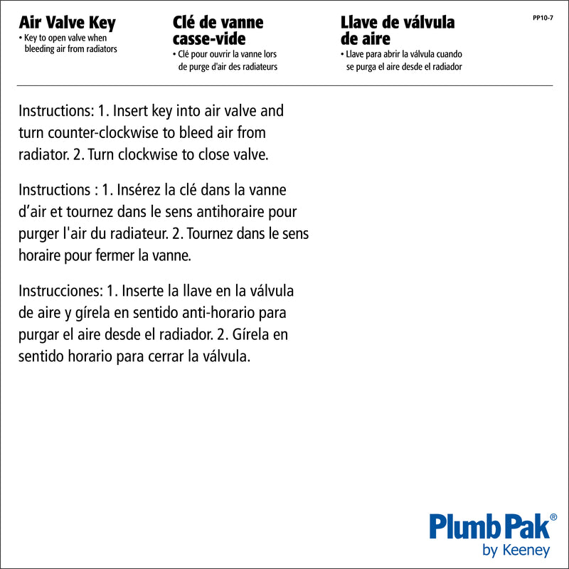 Plumb Pak Metal Air Valve Key 1-7/8 in. L