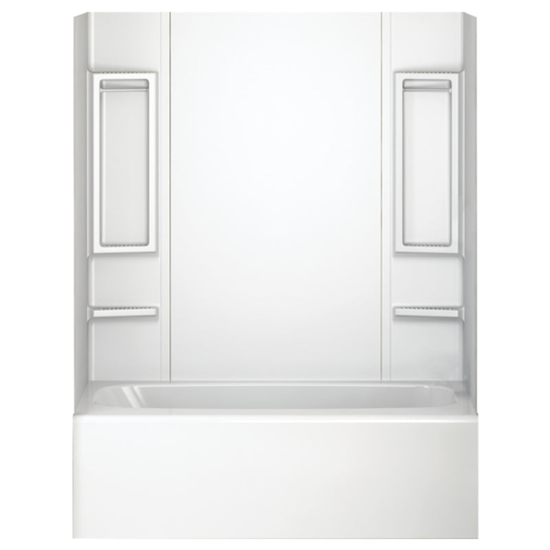Peerless Galiant 80 in. H X 60 in. W X 31 in. L White Bathtub Wall Set