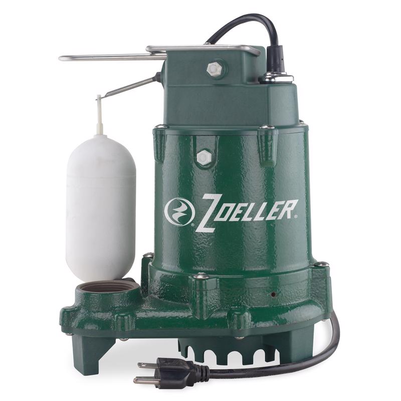 Zoeller 1/3 HP 2880 gph Cast Iron Vertical Float Switch AC Submersible Sump Pump 9 ft