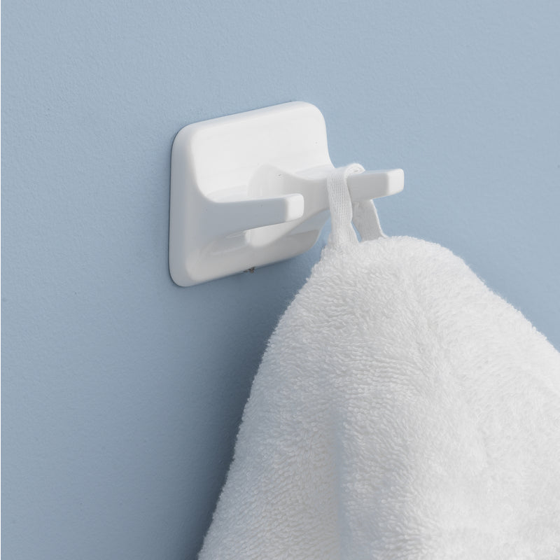 Oakbrook Collection Zinc Plated White Double Robe Hook