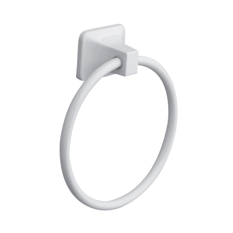 Oakbrook Collection Satin White Towel Ring Die Cast Zinc