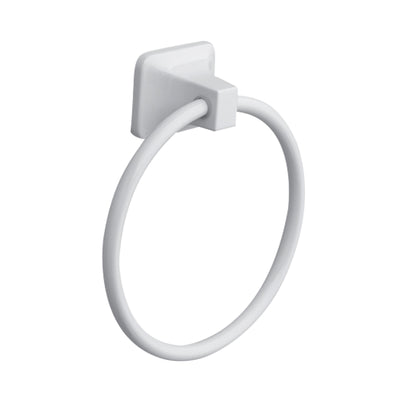 Oakbrook Collection Satin White Towel Ring Die Cast Zinc