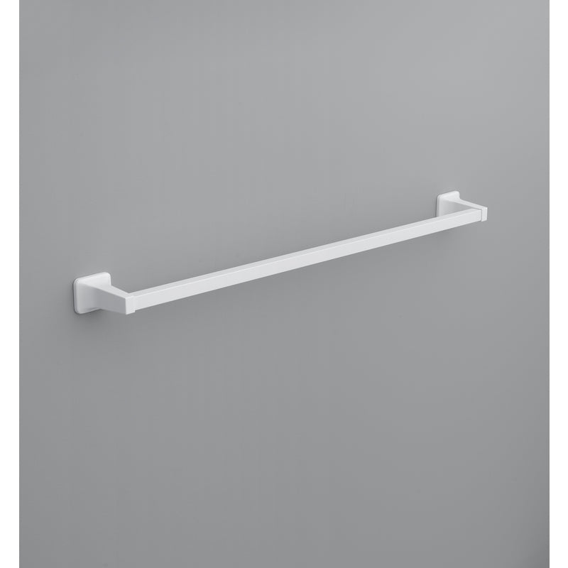 Oakbrook Collection Satin White Towel Bar 30 in. L Die Cast Zinc