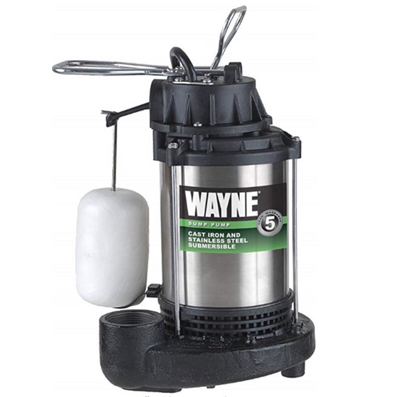 Wayne 1/3 HP 4600 gph Stainless Steel Vertical Float Switch AC Sump Pump 8 ft.