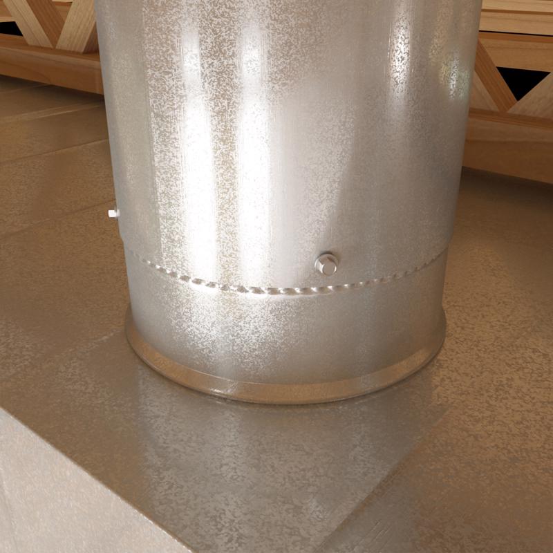 Imperial 7 in. D 28 Ga. Galvanized Steel Round Starting Collar