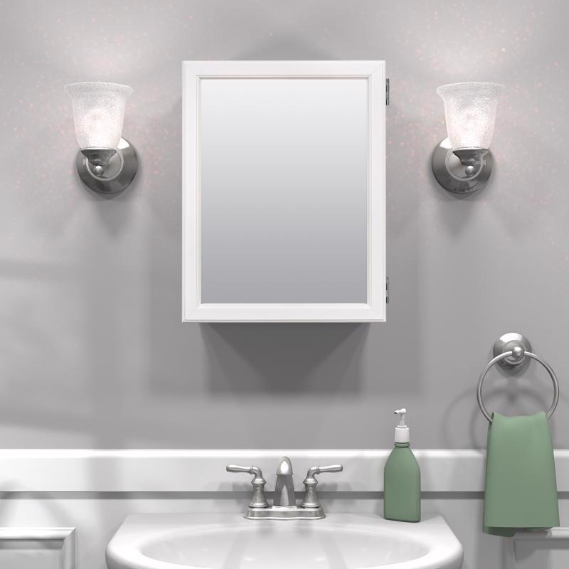 Zenna Home 19.25 in. H X 15.25 in. W X 4.25 in. D Rectangle Medicine Cabinet/Mirror